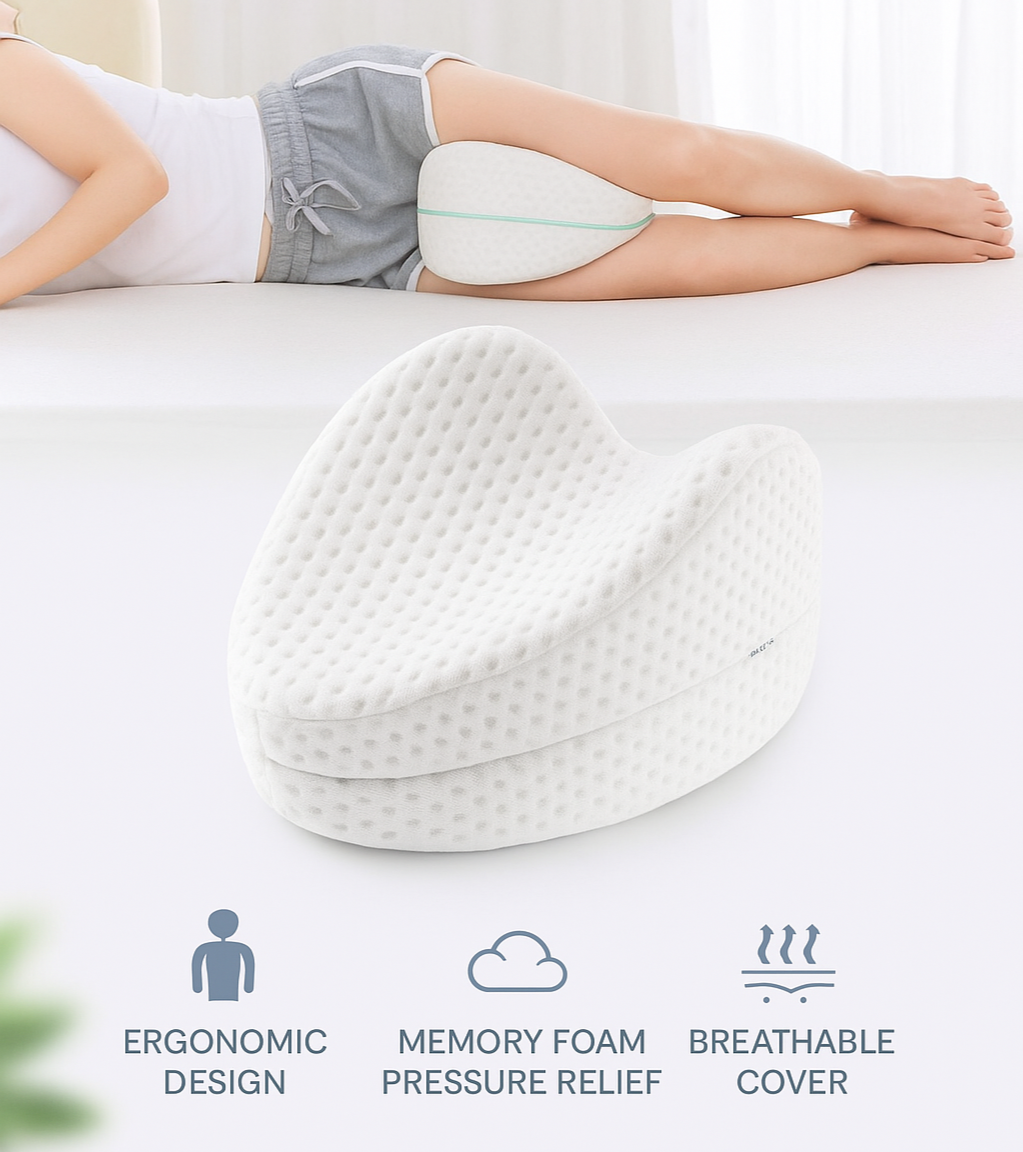 Heart‑Shaped Kneeva Memory‑Foam Leg & Knee Pillow