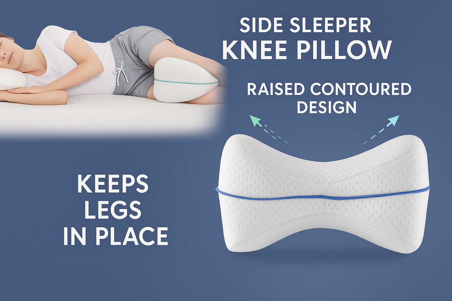 Heart‑Shaped Kneeva Memory‑Foam Leg & Knee Pillow