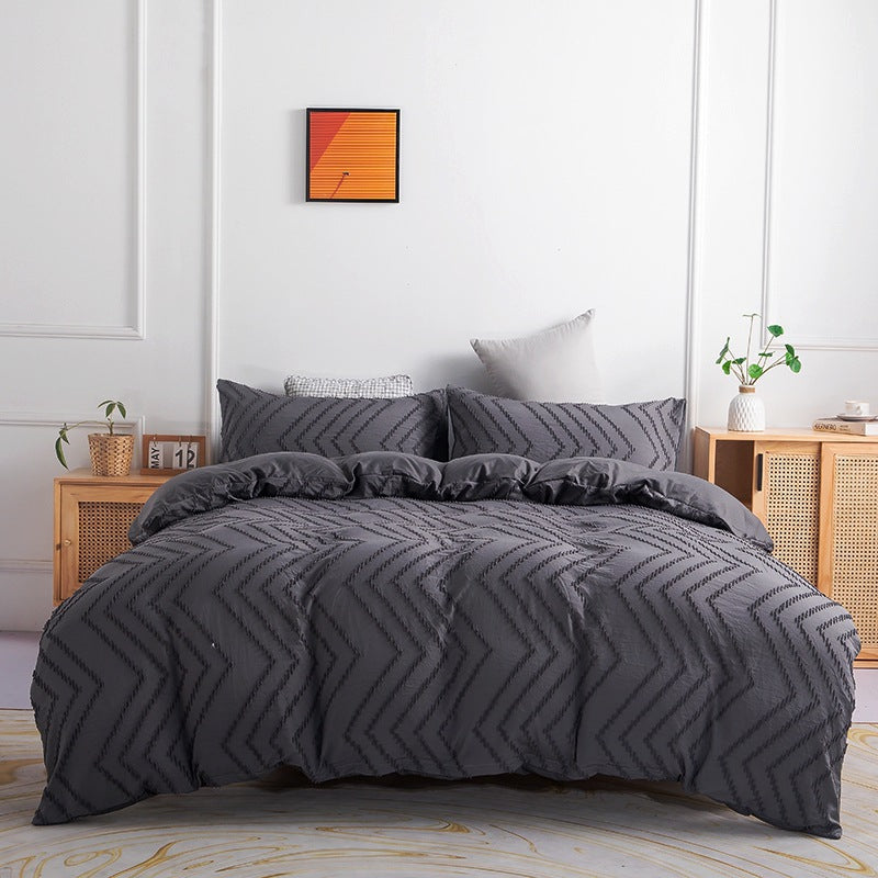 Minimalist Solid‑Color 3‑Piece Bedding Set – Easy Style