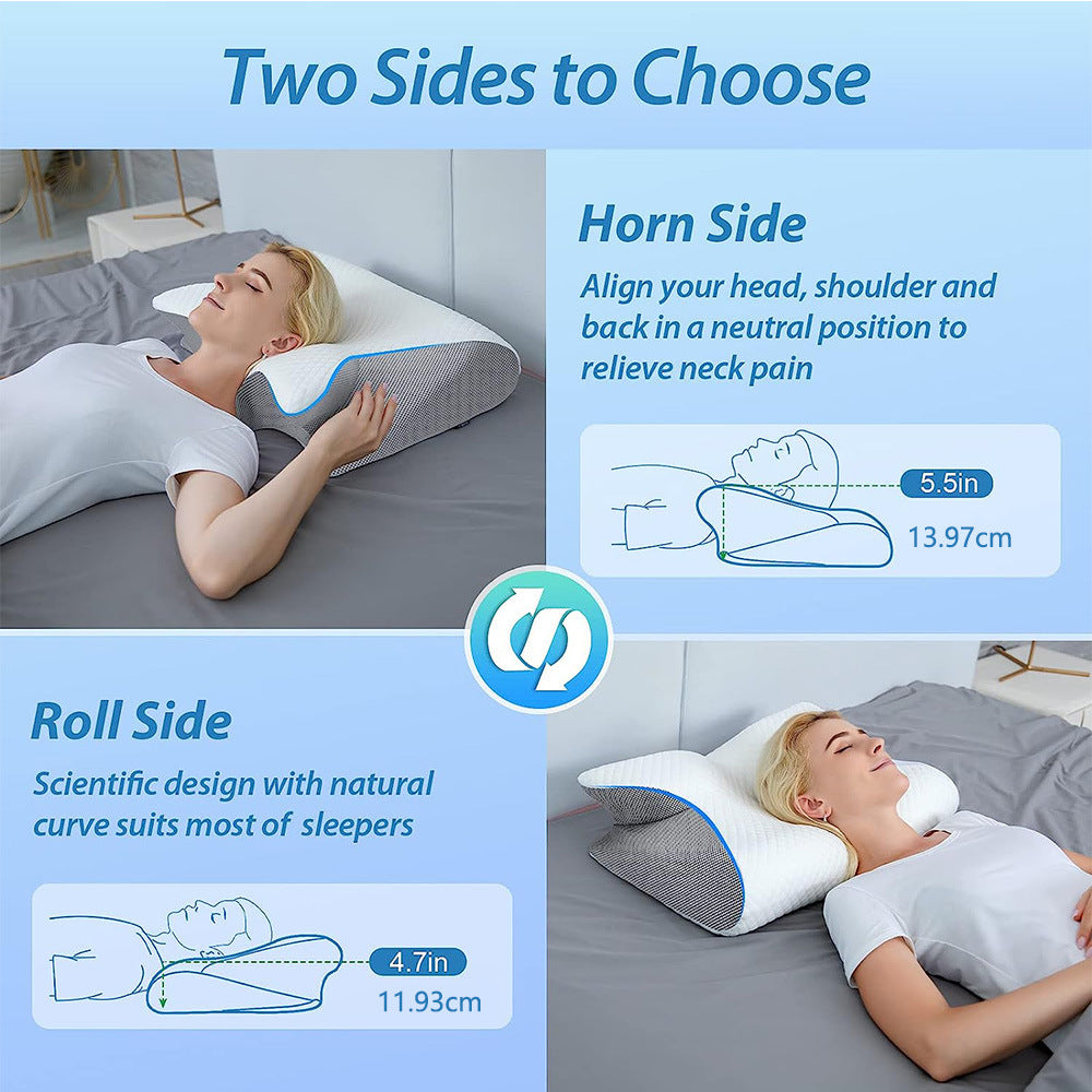 Classic Cervical Memory‑Foam Neck Pillow – Home Edition