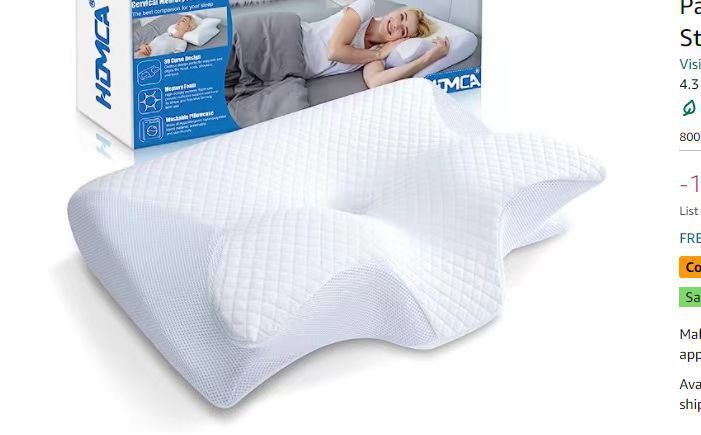 Classic Cervical Memory‑Foam Neck Pillow – Home Edition