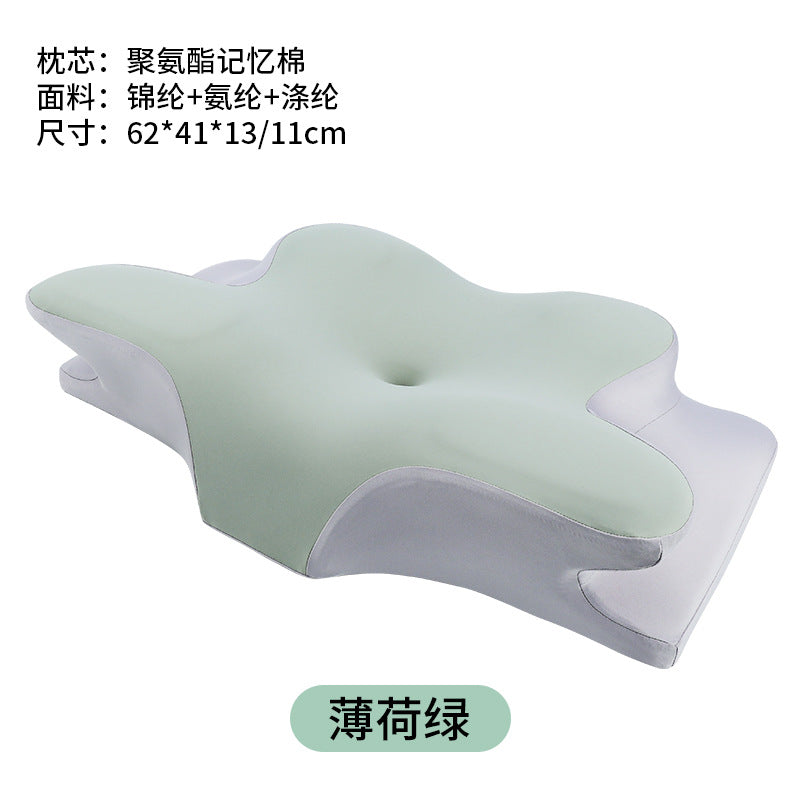 Wing‑Style Cervical Memory‑Foam Pillow – Ergonomic Support