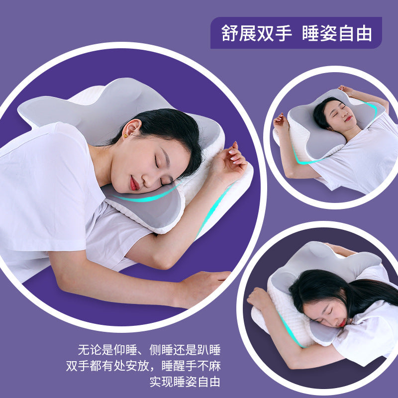 Wing‑Style Cervical Memory‑Foam Pillow – Ergonomic Support