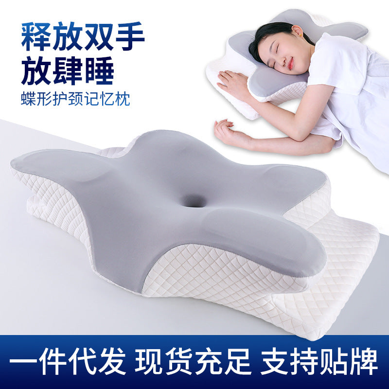 Wing‑Style Cervical Memory‑Foam Pillow – Ergonomic Support
