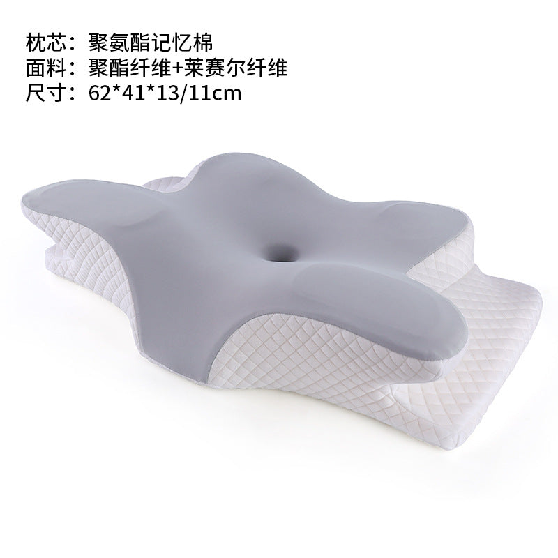 Wing‑Style Cervical Memory‑Foam Pillow – Ergonomic Support