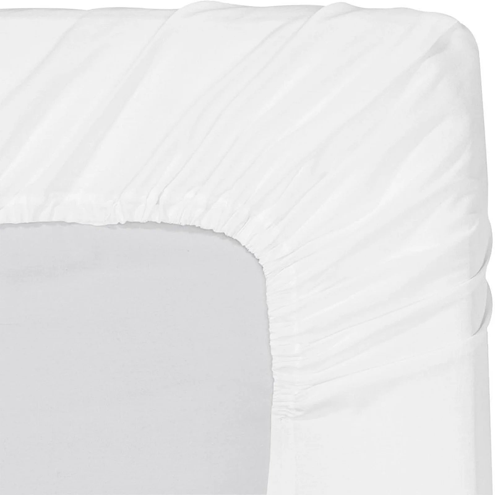 Dazzling 600 TC Pure High Quality Egyptian Cotton Sheets 4 Piece Sheet Set Contain 18 Inch Deep Pocket Fitted Sheet with 360° Elastic Corners All around White Solid Queen Size