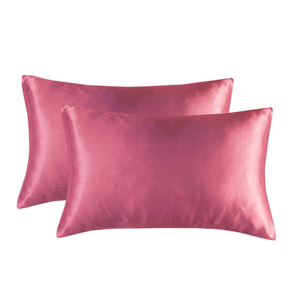 Luxury Solid‑Color Satin Silk Pillowcase – Hotel Collection