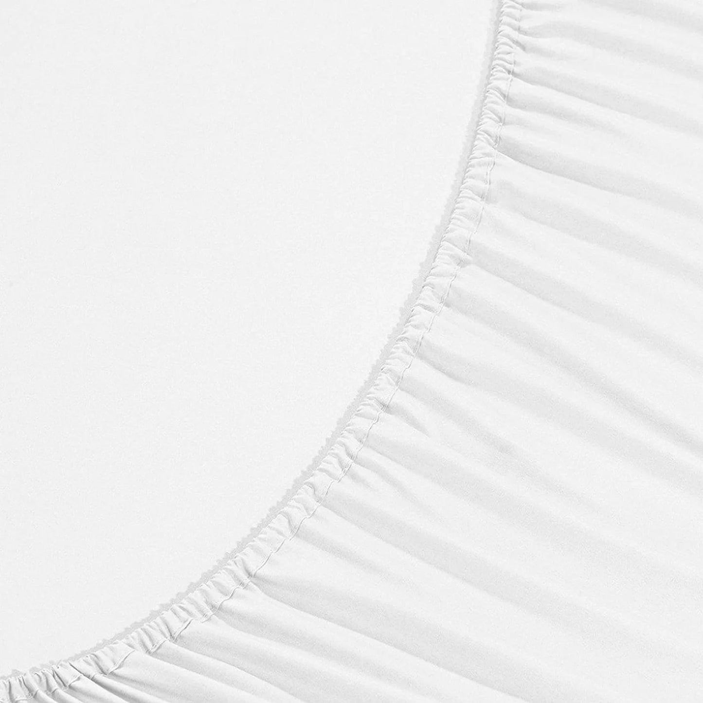 Dazzling 600 TC Pure High Quality Egyptian Cotton Sheets 4 Piece Sheet Set Contain 18 Inch Deep Pocket Fitted Sheet with 360° Elastic Corners All around White Solid Queen Size