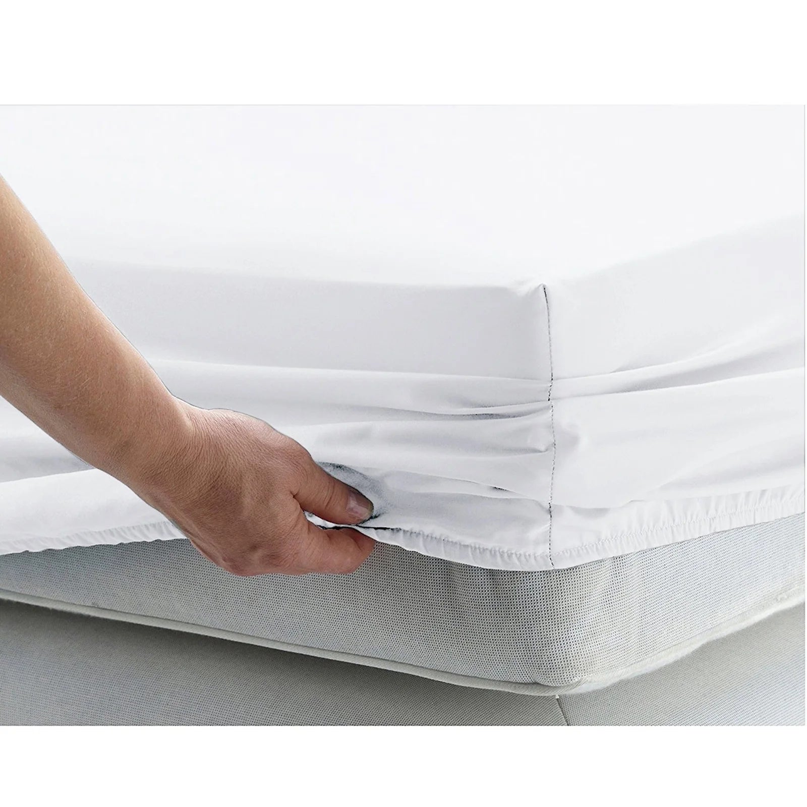 Dazzling 600 TC Pure High Quality Egyptian Cotton Sheets 4 Piece Sheet Set Contain 18 Inch Deep Pocket Fitted Sheet with 360° Elastic Corners All around White Solid Queen Size