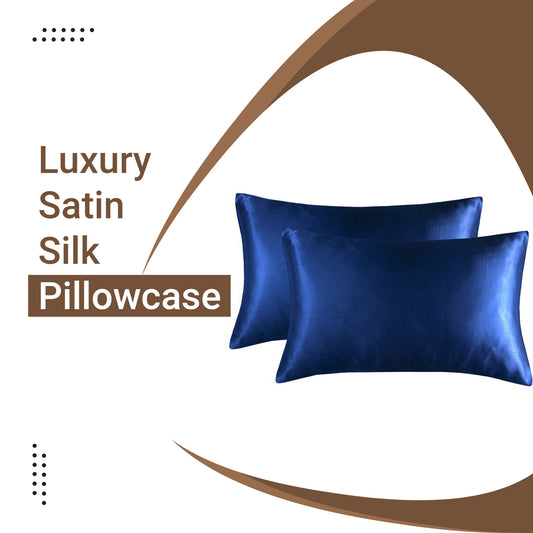 Luxury Solid‑Color Satin Silk Pillowcase – Hotel Collection