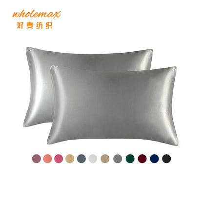 Luxury Solid‑Color Satin Silk Pillowcase – Hotel Collection