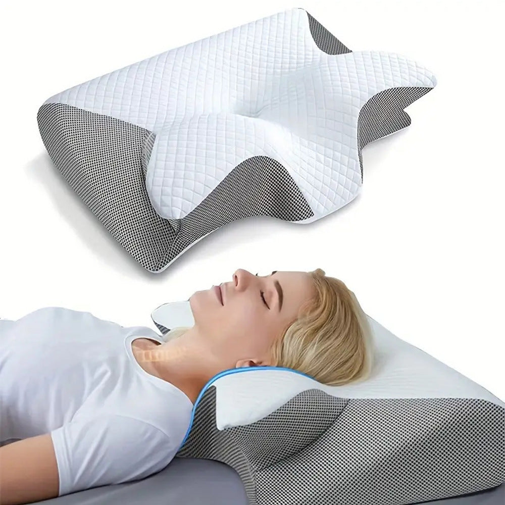 Classic Cervical Memory‑Foam Neck Pillow – Home Edition