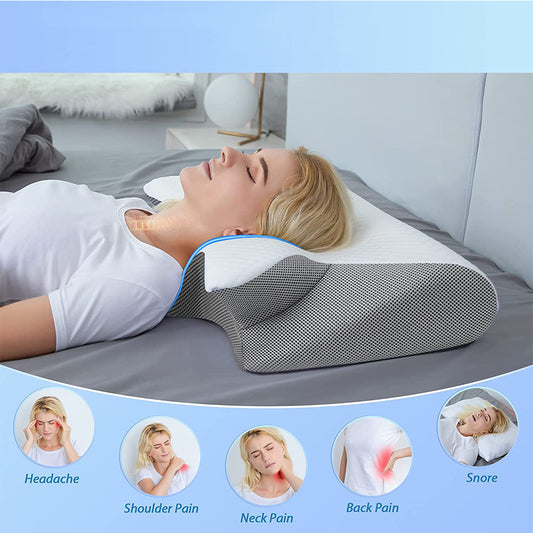 Classic Cervical Memory‑Foam Neck Pillow – Home Edition