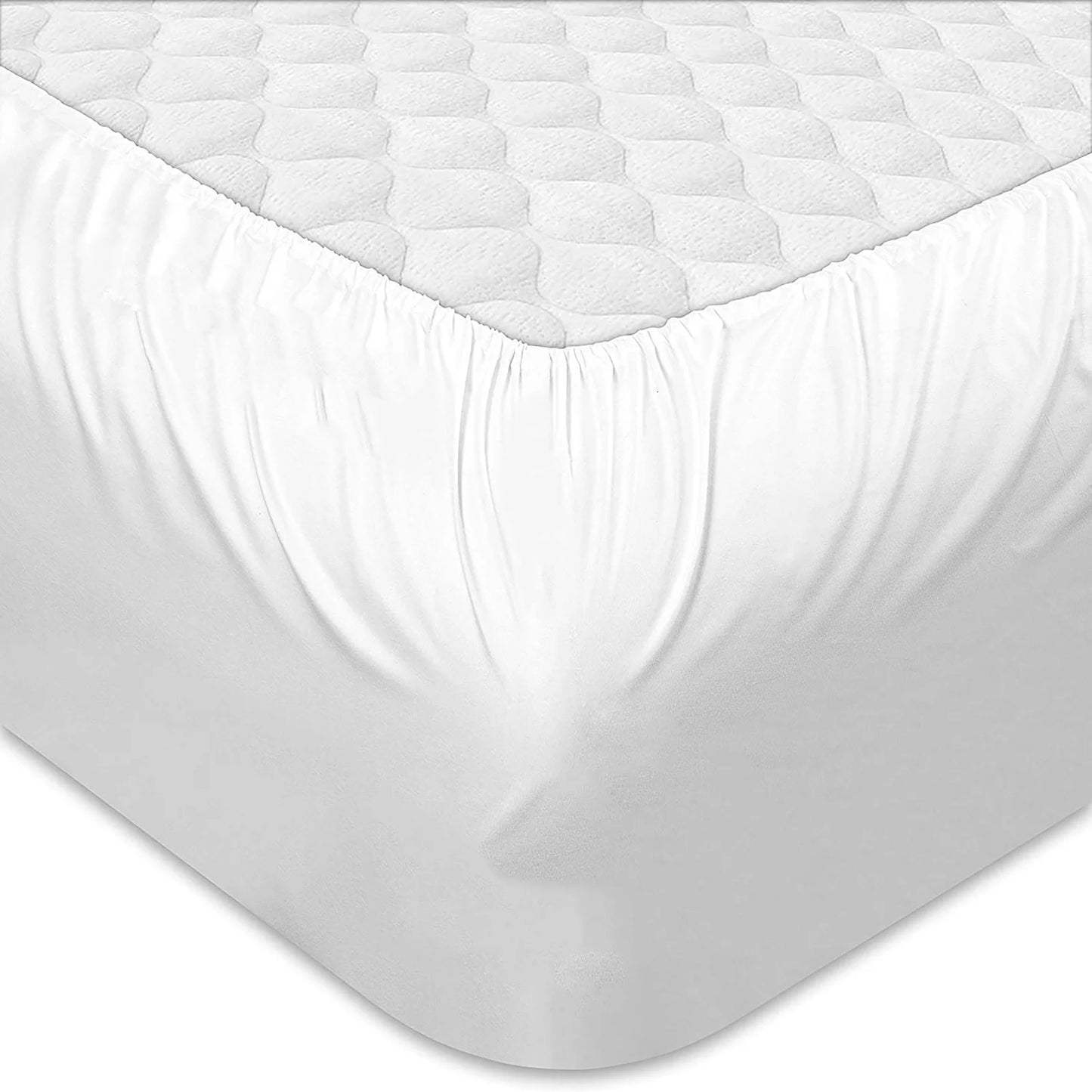 Dazzling 600 TC Pure High Quality Egyptian Cotton Sheets 4 Piece Sheet Set Contain 18 Inch Deep Pocket Fitted Sheet with 360° Elastic Corners All around White Solid Queen Size