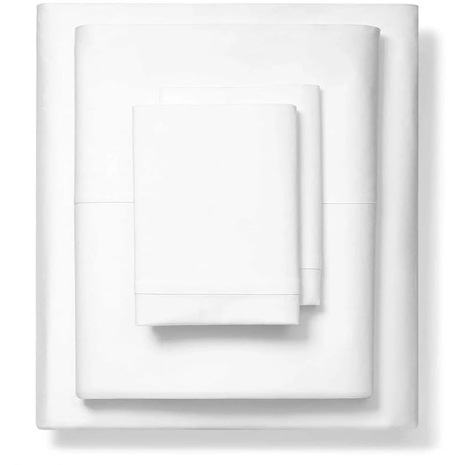 Dazzling 600 TC Pure High Quality Egyptian Cotton Sheets 4 Piece Sheet Set Contain 18 Inch Deep Pocket Fitted Sheet with 360° Elastic Corners All around White Solid Queen Size